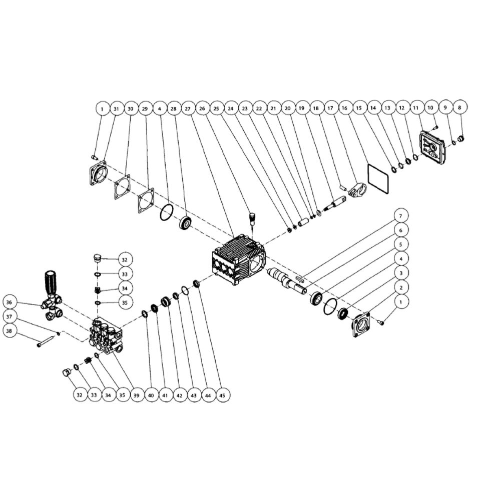 Pump Diagram and Parts List for 006228-0  Generac Pressure Washer