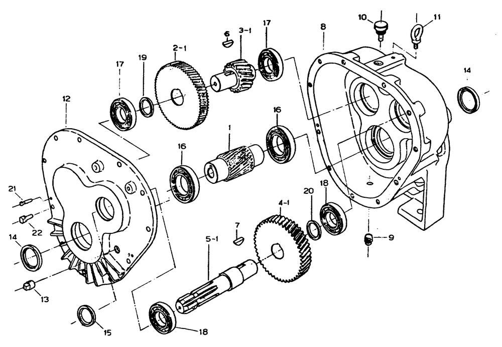 Gearbox Diagram and Parts List for 6872-1  Generac Generator