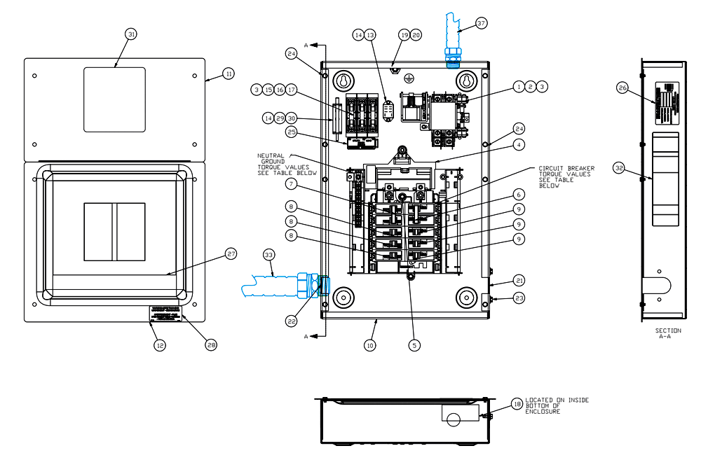 Fig-0 Diagram and Parts List for RTG10EZA1S  Generac Generator