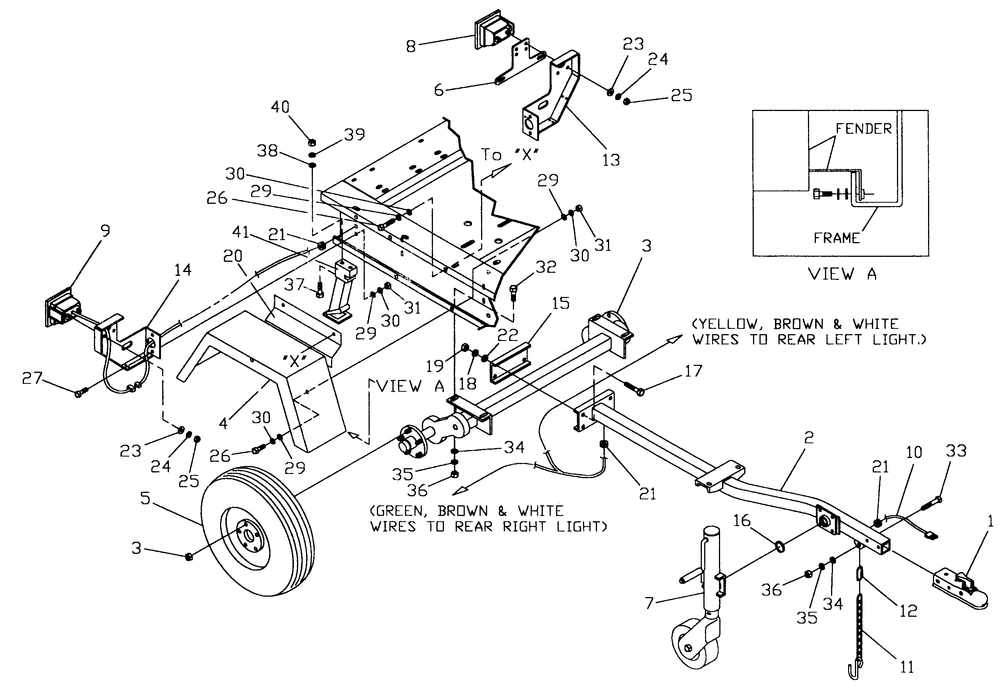 50 Gallon Trailer Diagram and Parts List for 0965-0 Gr8 Generac Generator