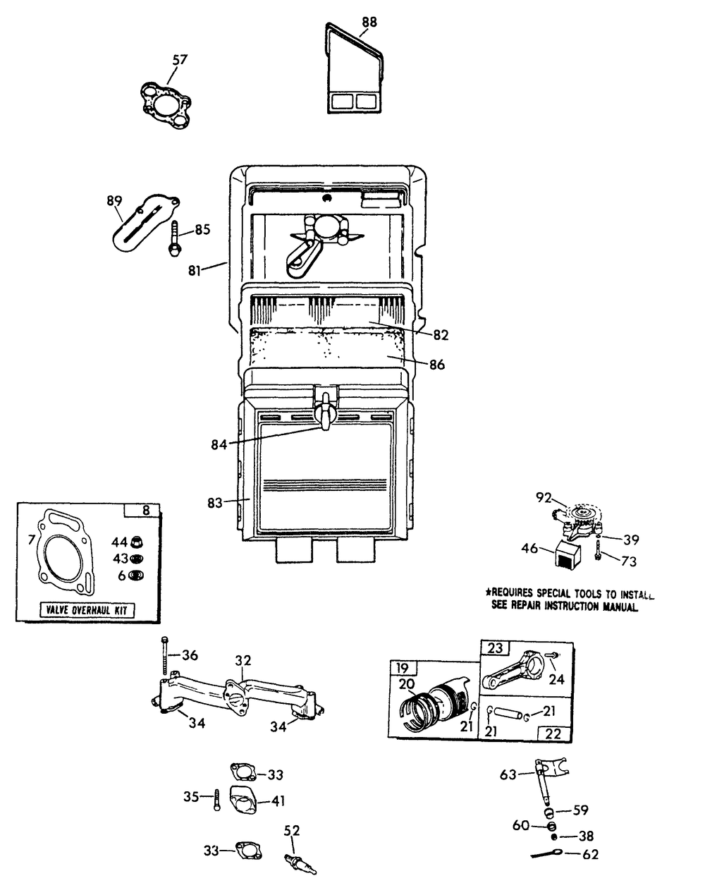 V-Twin Engine Ii Diagram and Parts List for 9843-2  Generac Generator