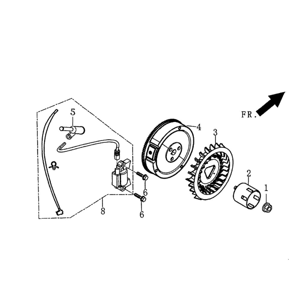 Flywheel/Ignition Diagram and Parts List for 5943-3  Generac Generator