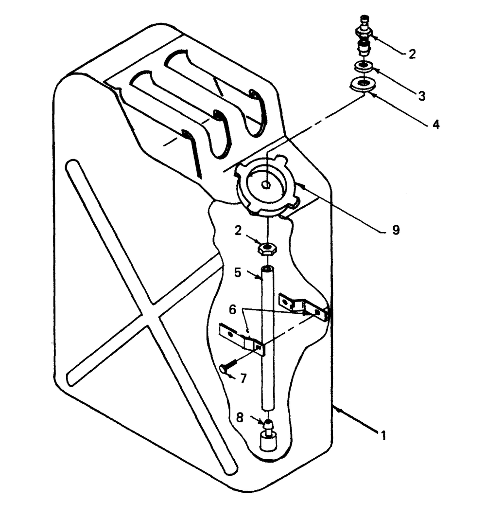 Fuel Tank Diagram and Parts List for 6960-4  Generac Welder
