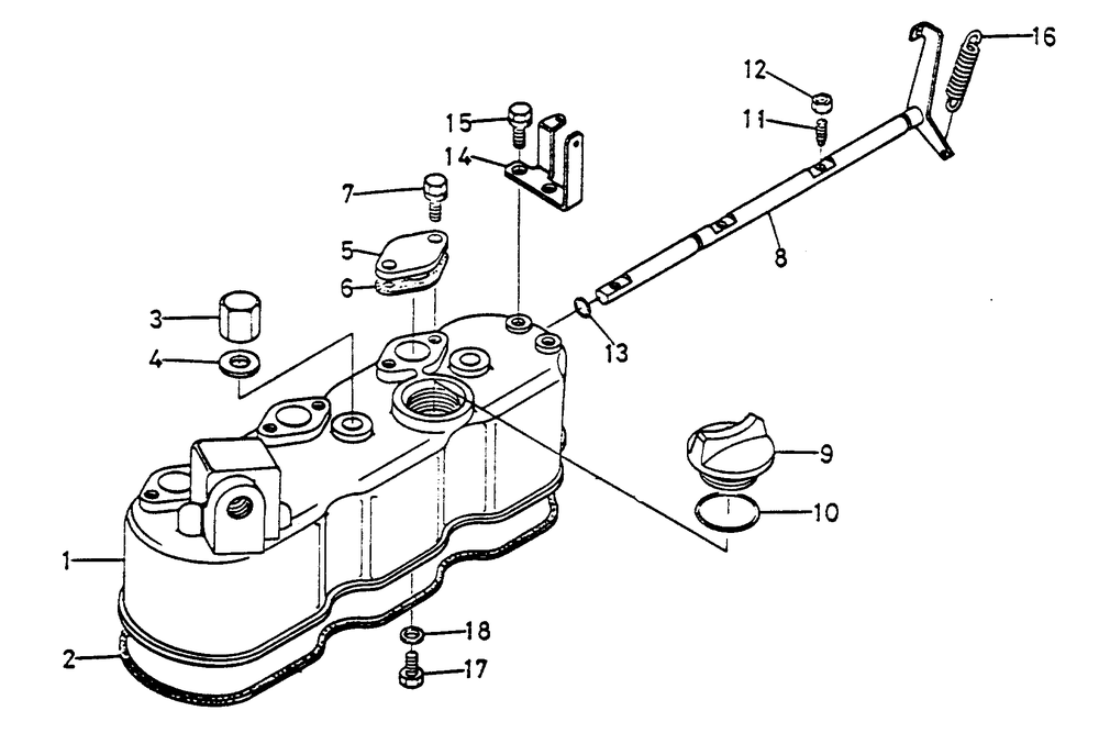 Head Cover Diagram and Parts List for 1008-B  Generac Welder