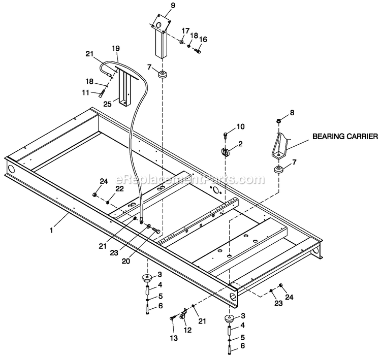 Mounting Base Cpl C3 Diagram and Parts List for QT05554KNSNA (6654325)(2011) Generac Generator