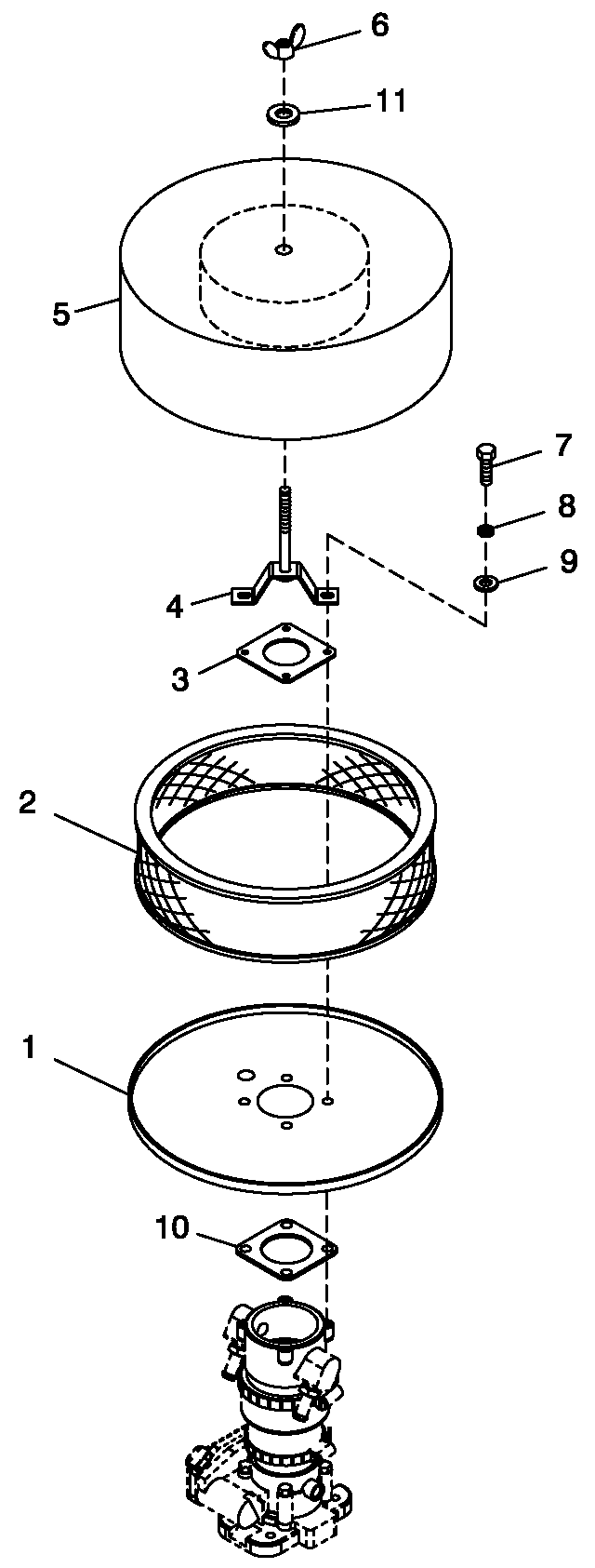 Air Cleaner 5.4l/6.8l Ford Diagram and Parts List for QT08054ANNNA (4842570 - 4862749)(2007) Generac Generator