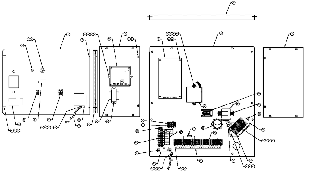 Control Panel Diagram and Parts List for 0050980 (0605V01554 - 1005V02703)(2005) Generac Generator