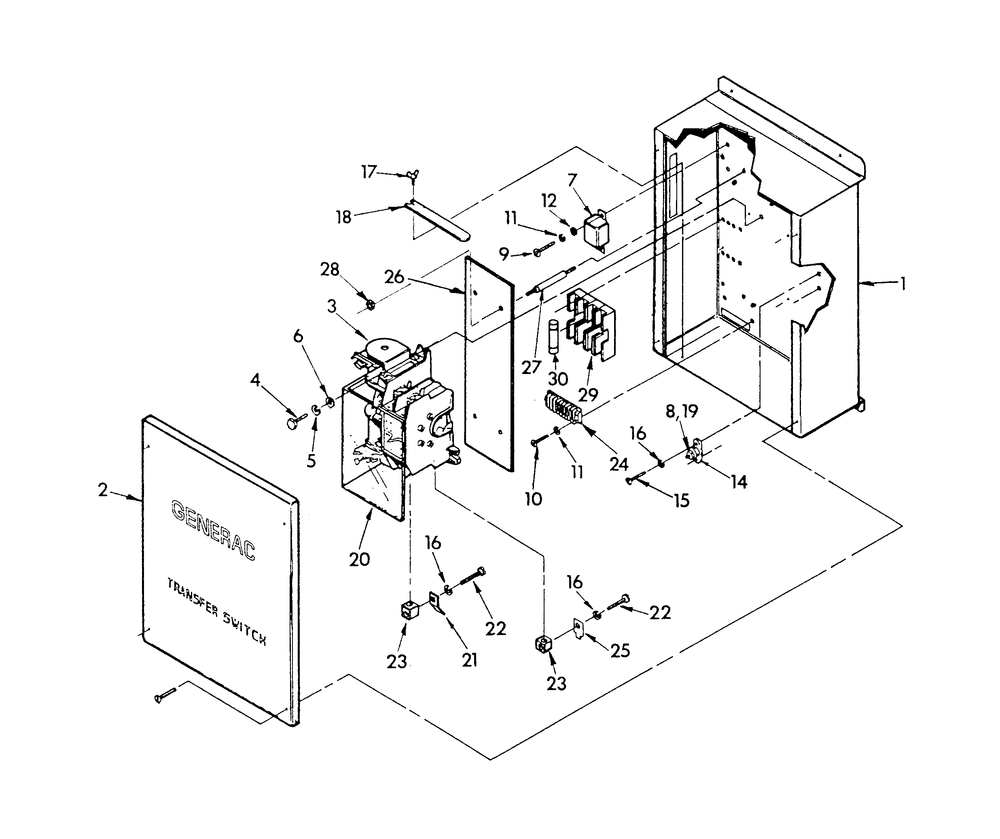 Transfer Switch Diagram and Parts List for 9428-2  Generac Generator