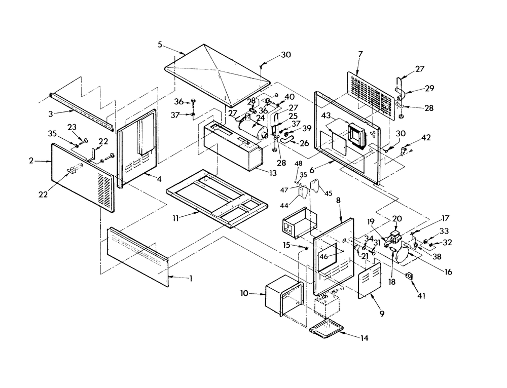 Enclosure Diagram and Parts List for 9428-2  Generac Generator