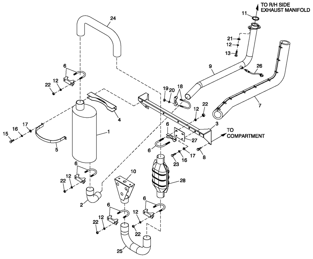 Muffler Exhaust 2.4l G2 Emissions Diagram and Parts List for ET04524GNSC (6477884 - 6633227)(2011) Generac Generator