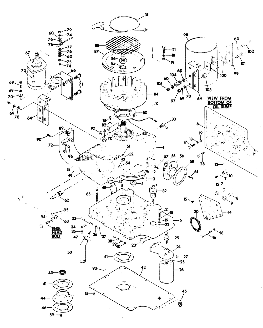 Engine Parts Diagram and Parts List for 6206-0  Generac Generator