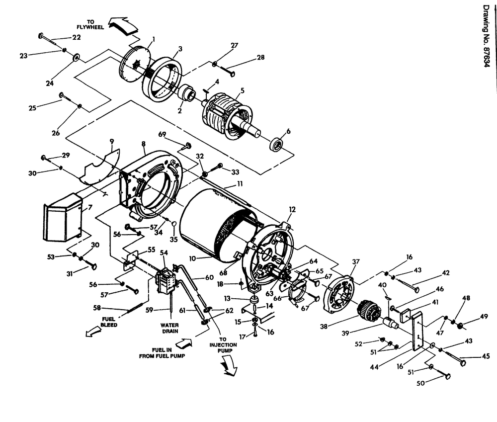 Generator Diagram and Parts List for 9467-1  Generac Generator
