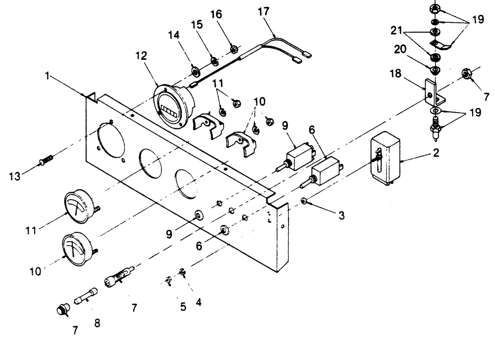 Engine Control Panel Diagram and Parts List for 1014-A  Generac Welder
