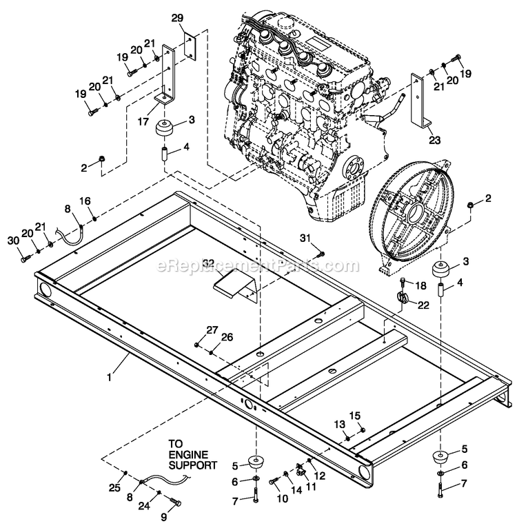 Mounting Base 2.4l C2 Diagram and Parts List for QT02524GNSN (4817236)(2007) Generac Generator