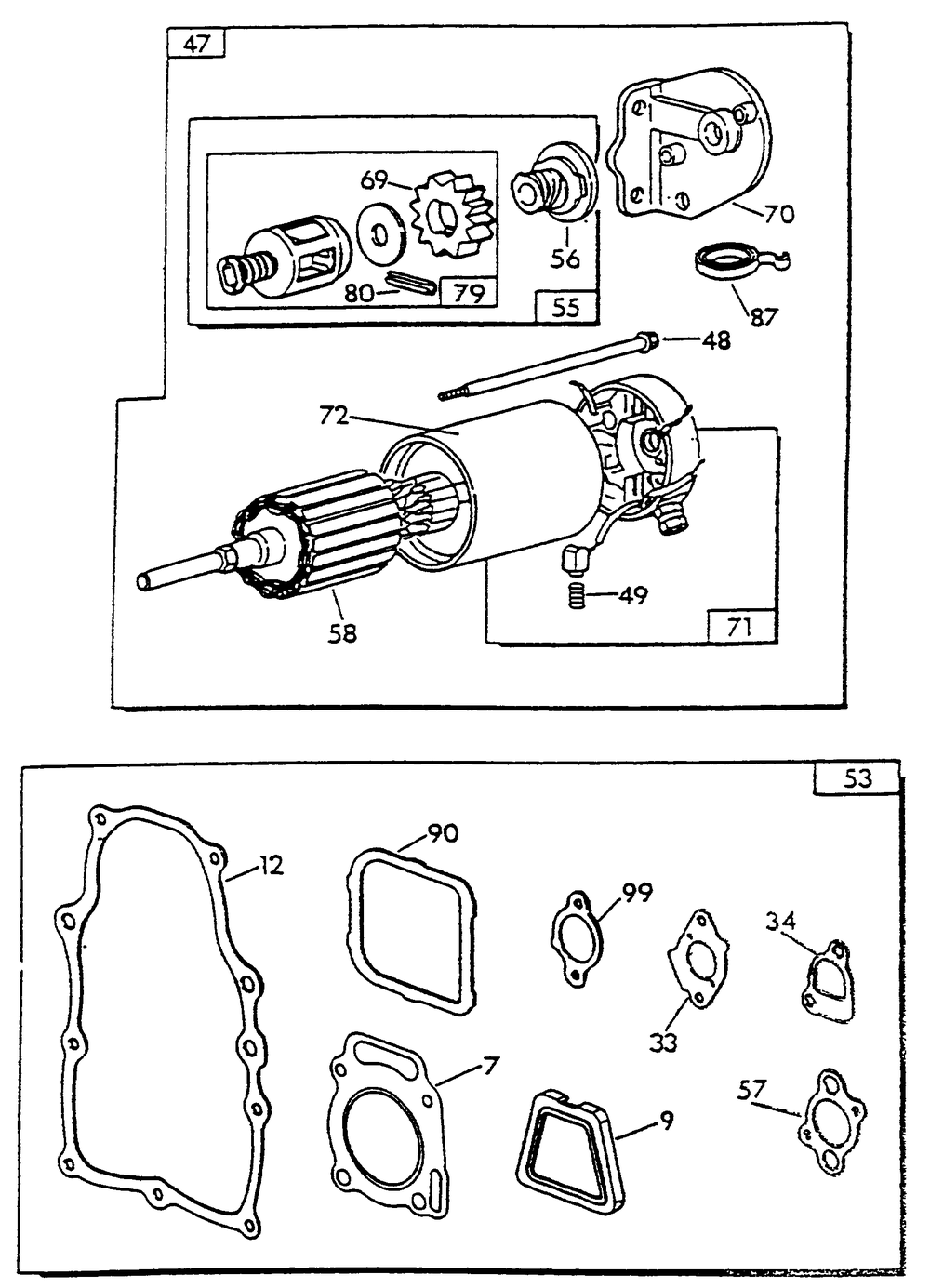 Engine Common Parts 3 Diagram and Parts List for 9508-2  Generac Generator
