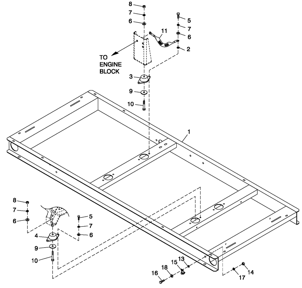 Mounting Base Diagram and Parts List for QT02516ANAN (4528329 - 4646738)(2006) Generac Generator