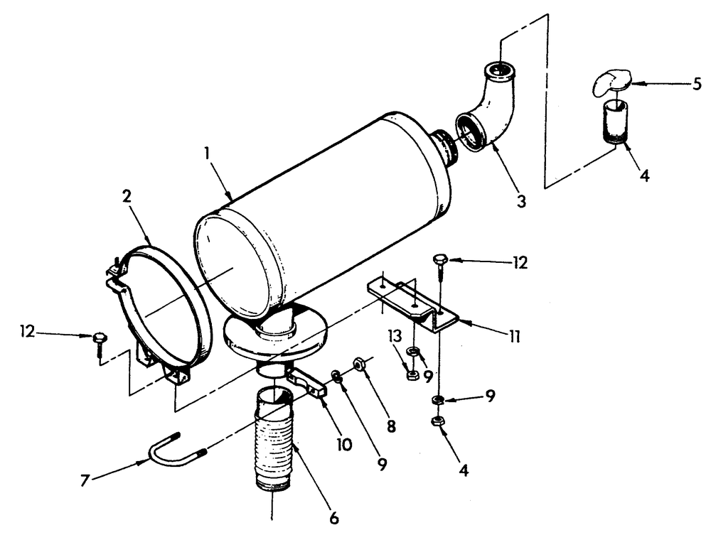 Muffler Diagram and Parts List for 9706-0  Generac Generator
