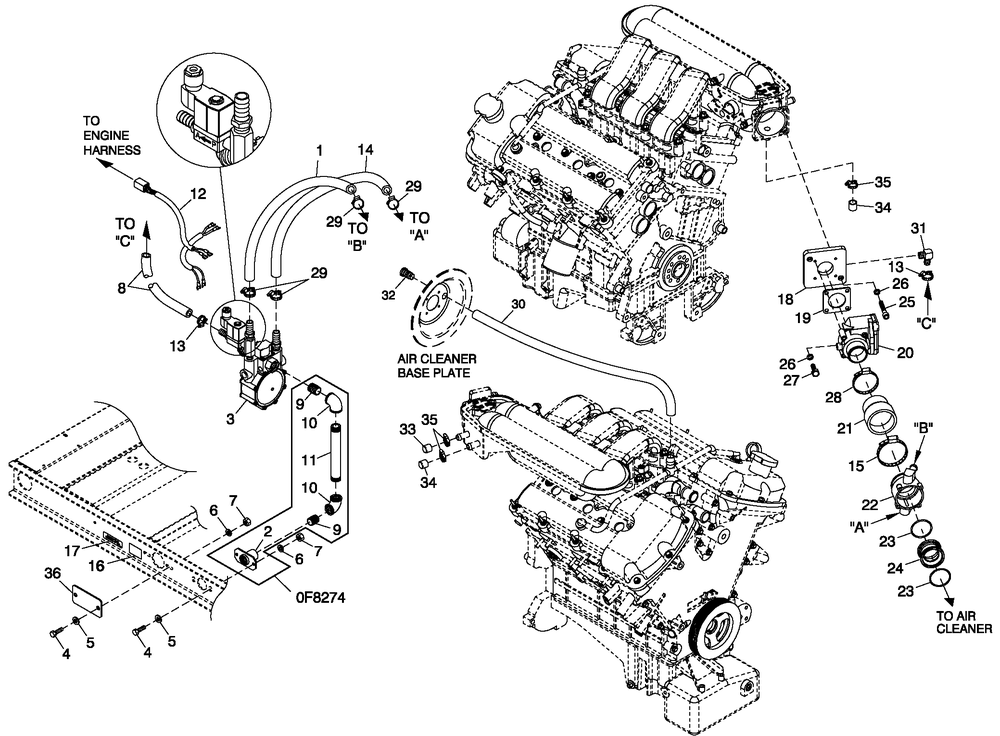 Engine Common Parts 3.0l G3 Ls Diagram and Parts List for QT06030ANSN (4910691 - 4933758)(2007) Generac Generator