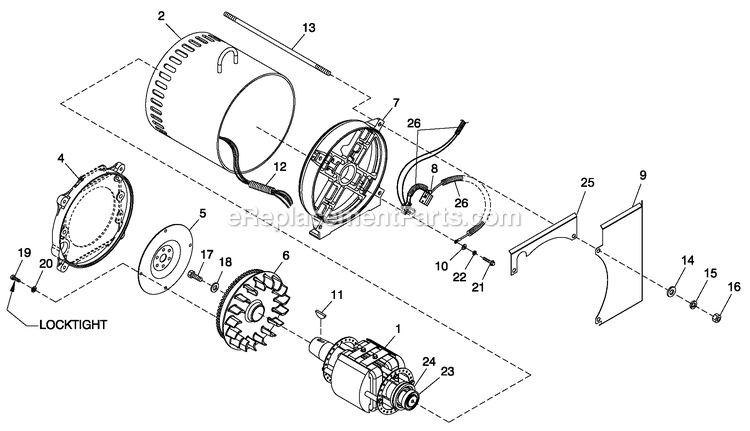 Cpl Alternator Direct Excitation (1) Diagram and Parts List for QT04524GNSN (4795891)(2007) Generac Generator