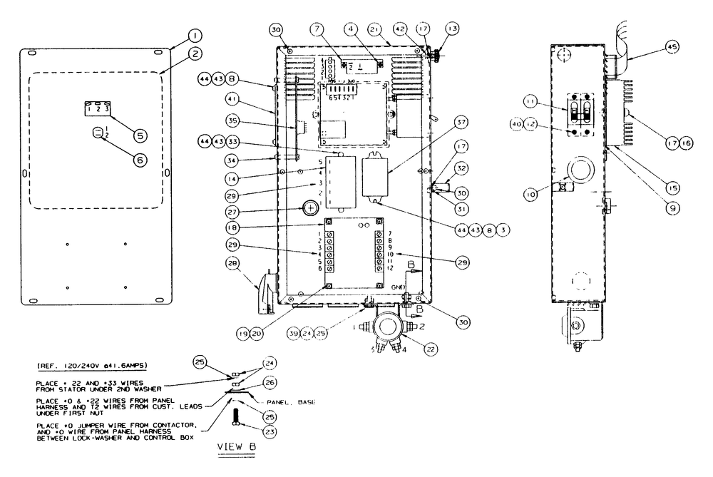 Control Panel Diagram and Parts List for 9340-4  Generac Generator