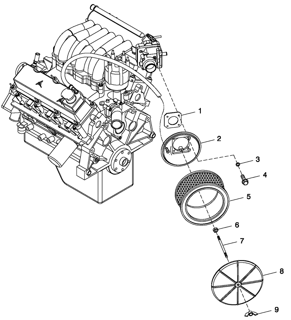 Ev Air Cleaner Diagram and Parts List for 0049175 (4163305 - 4269489)(2007) Generac Generator