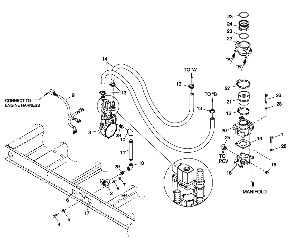 Fuel Nat. Gas And Lp Vapor Diagram and Parts List for QT04554AVSNA (4413178 - 4808303)(2007) Generac Generator