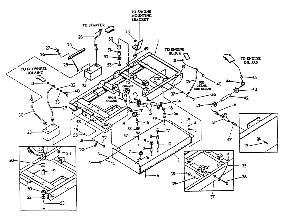Mounting Base Diagram and Parts List for 9399-3  Generac Generator