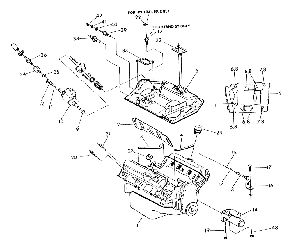 4.3 Liter Engine (Part 3) Diagram and Parts List for 9134-6  Generac Generator