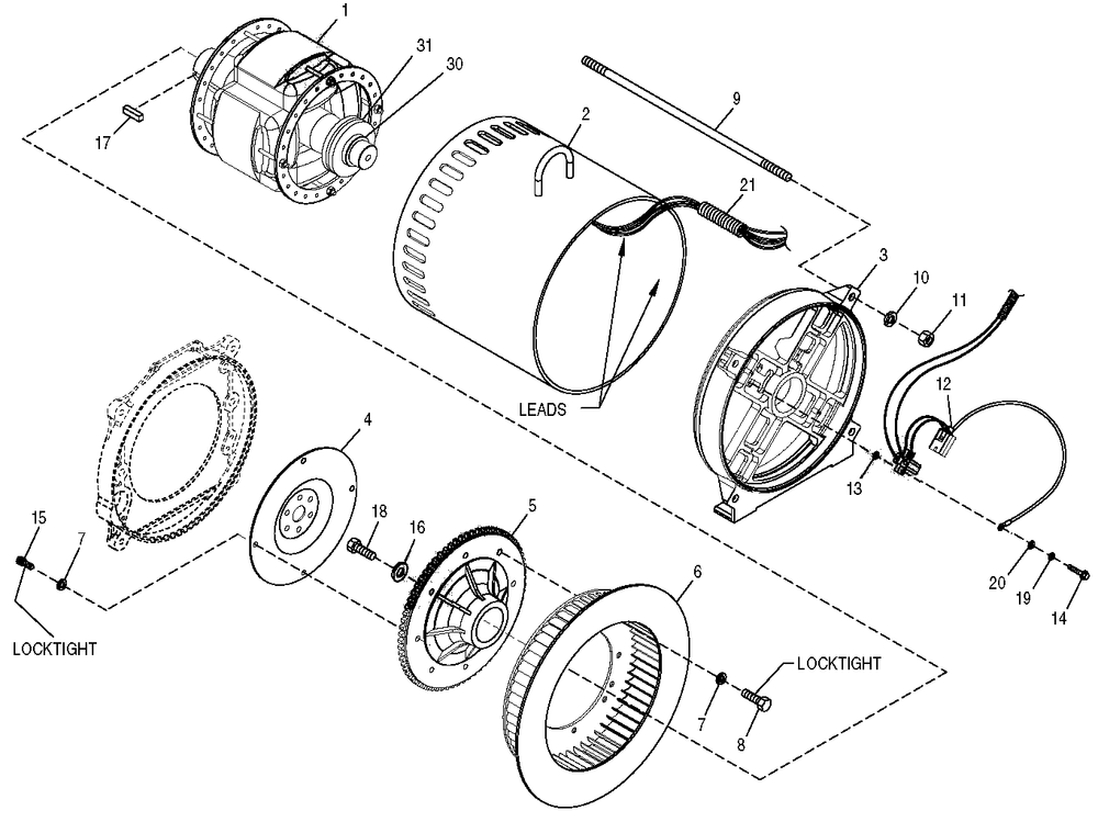 Alternator Diagram and Parts List for 0049484 (4162283 - 4185523)(2005) Generac Generator