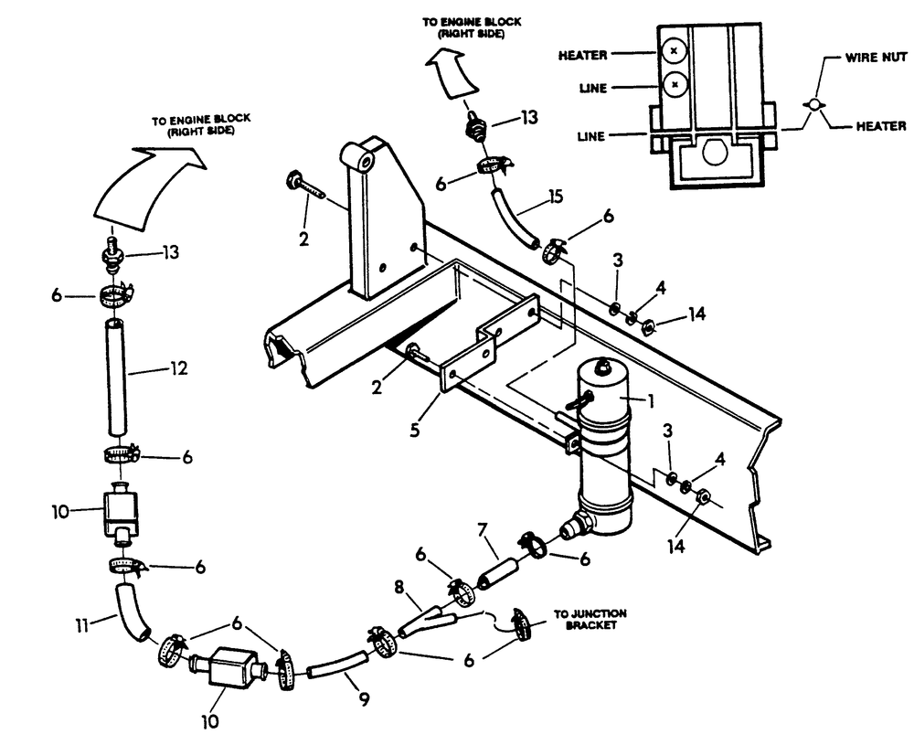 Engine Coolant Heater Diagram and Parts List for 9657-0  Generac Generator