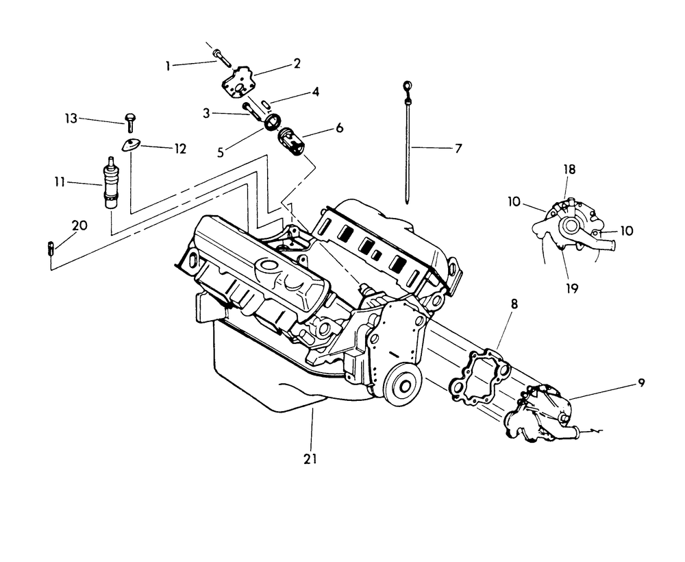 4.3 Liter Engine (Part 1) Diagram and Parts List for 9134-7  Generac Generator