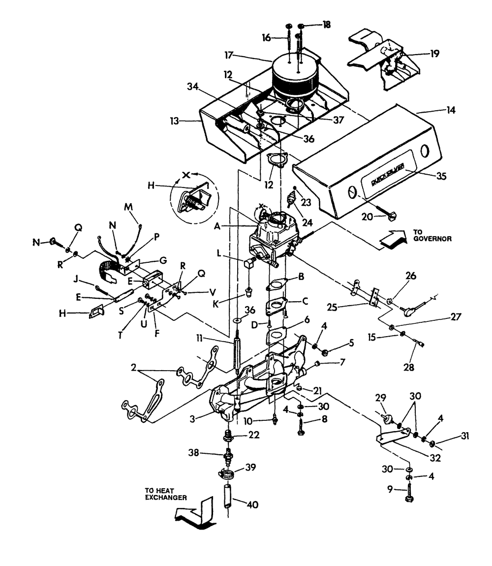 Carburetor Diagram and Parts List for 9679-0  Generac Generator