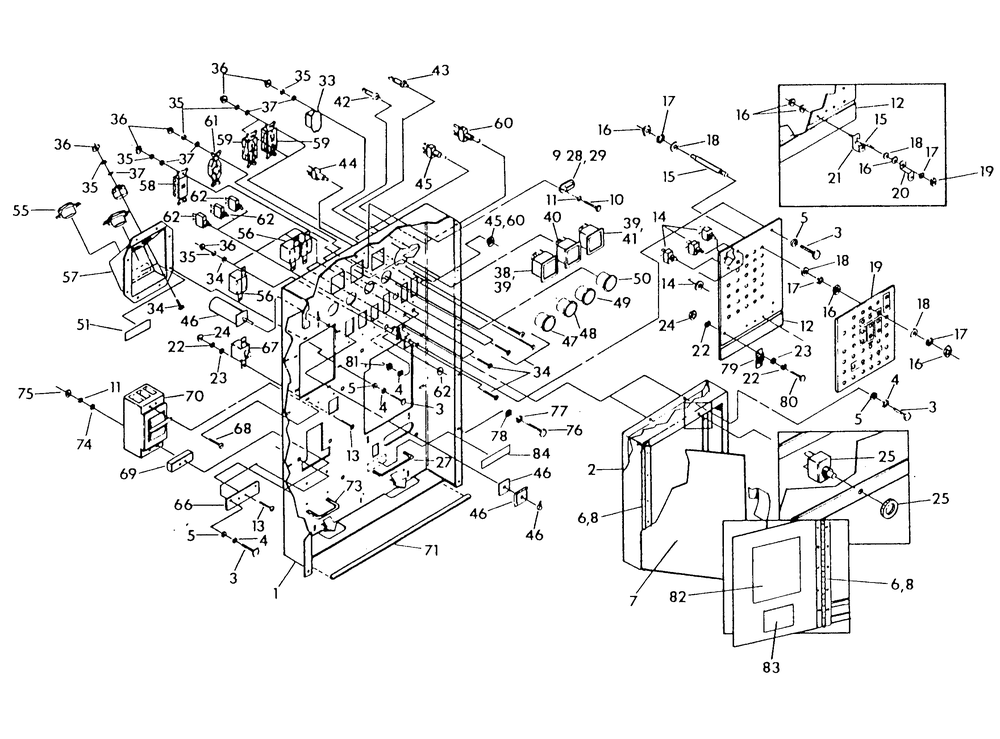 Control Panel Front Diagram and Parts List for 9399-1  Generac Generator