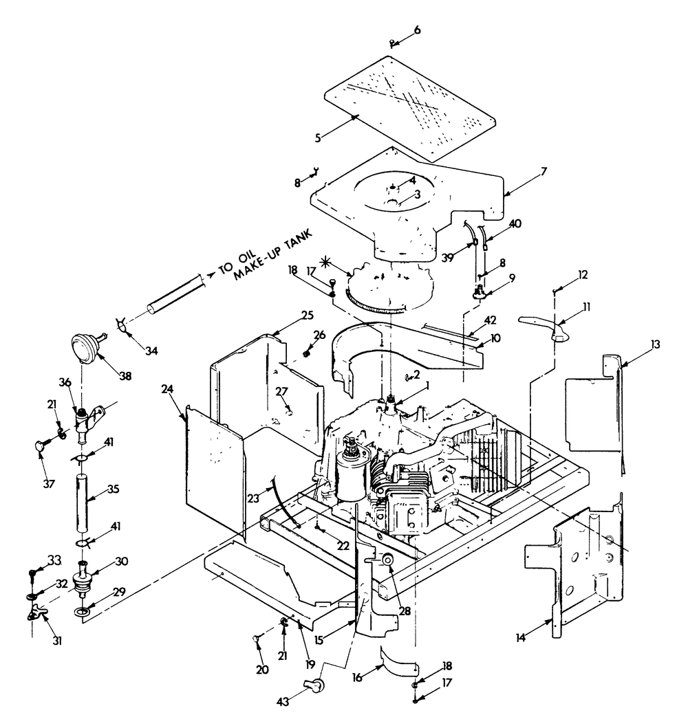 Engine Enclosure Diagram and Parts List for 9008-4  Generac Generator