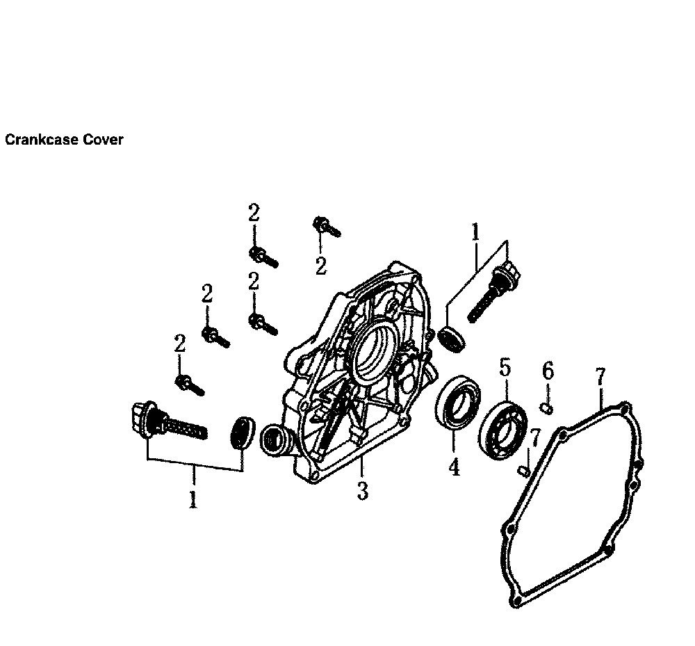 Crankcase Cover Diagram and Parts List for 006436-0  Generac Pressure Washer