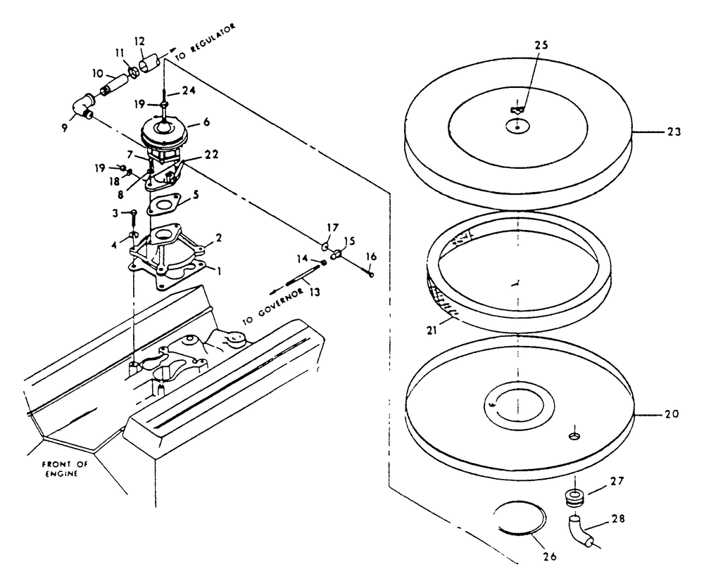 Carburetor Diagram and Parts List for 9300-3  Generac Generator