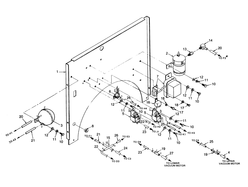 Divider Panel Diagram and Parts List for 1013-A  Generac Welder