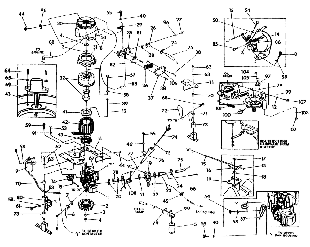 Generator Diagram and Parts List for 0803-3 Np-34lp Generac Generator