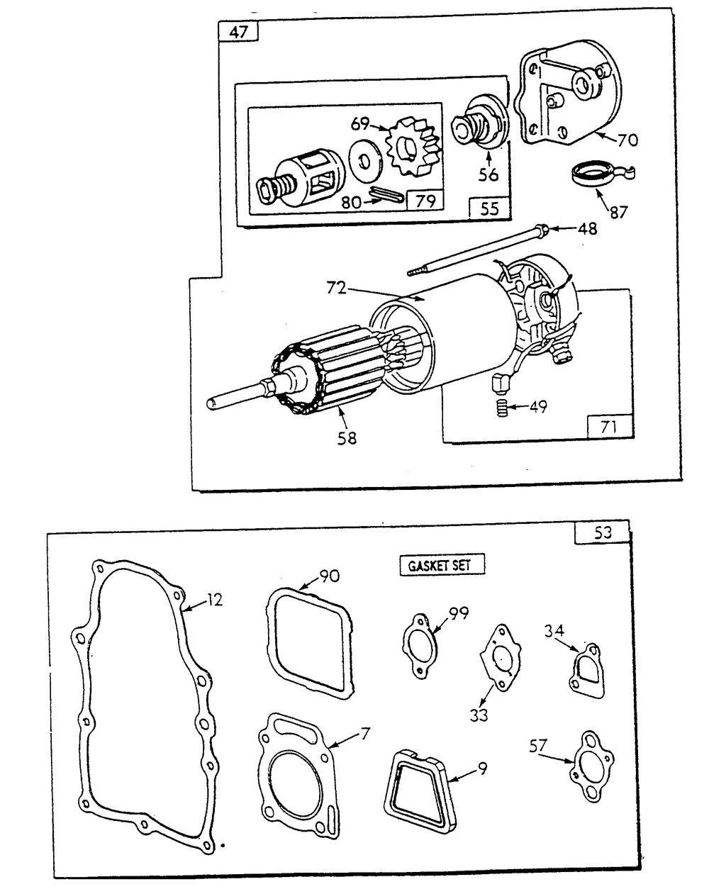 Engine Parts (Part 3) Diagram and Parts List for 9653-2  Generac Generator
