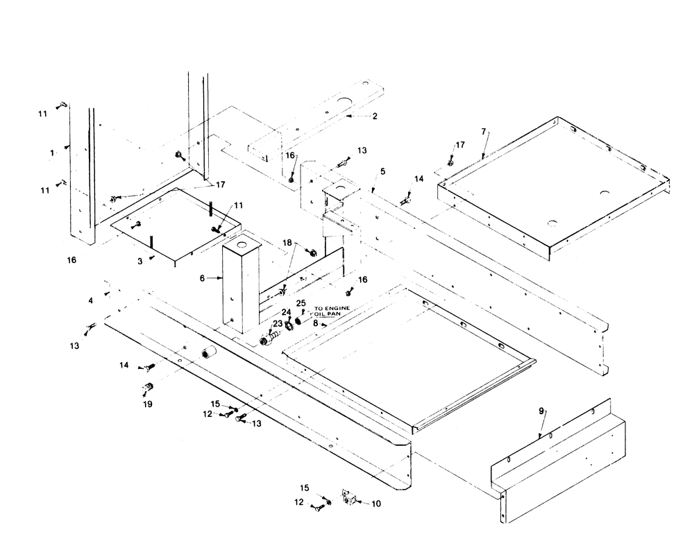 Mounting Base Diagram and Parts List for 1008-D  Generac Welder