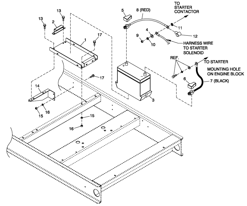 Battery 27f Gb 5.4l And 6.8l Diagram and Parts List for QT08054ANSNA (5981037 - 5981038)(2010) Generac Generator