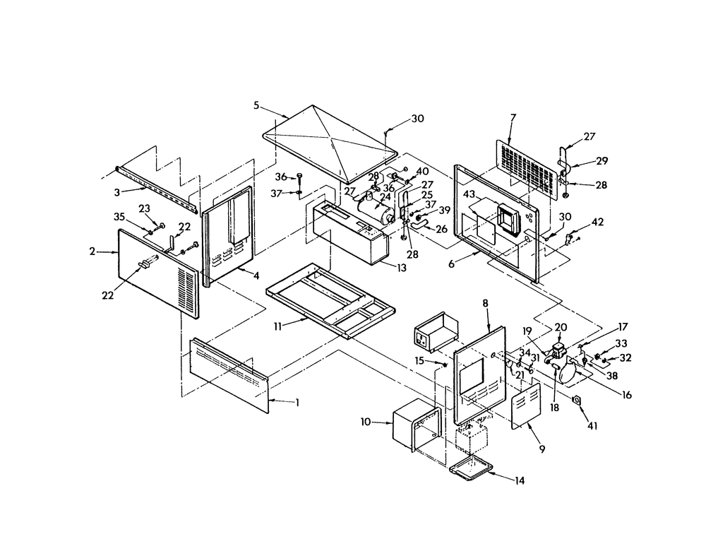 Home Standby Enclosure Diagram and Parts List for 9008-9  Generac Generator
