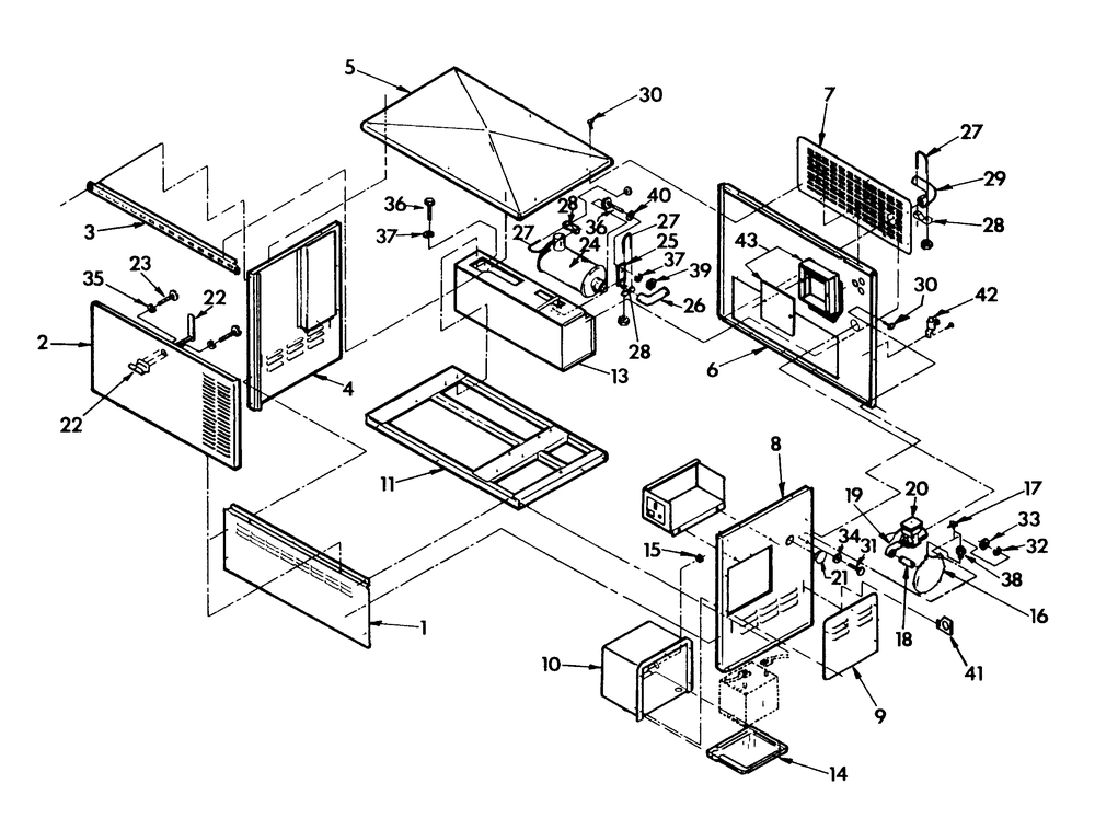 Enclosure Diagram and Parts List for 9067-3  Generac Generator