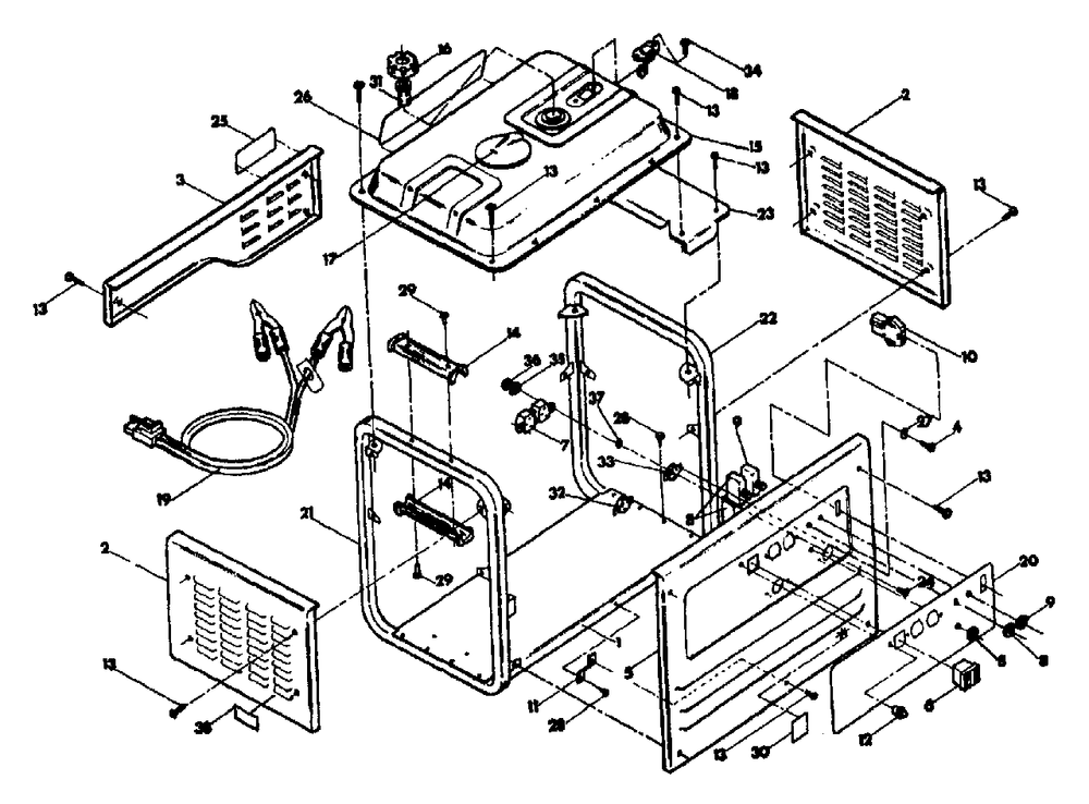 Cradle No. 75454 Diagram and Parts List for A4000 (8969-2)(8969-2) Generac Generator