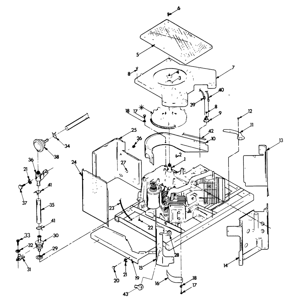 Engine Enclosure Diagram and Parts List for 9067-3  Generac Generator