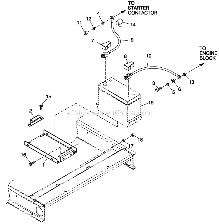Ev Batt Acsry 4.2l G3 W/O Batt Diagram and Parts List for ST03542GNAN (4950838)(2008) Generac Generator