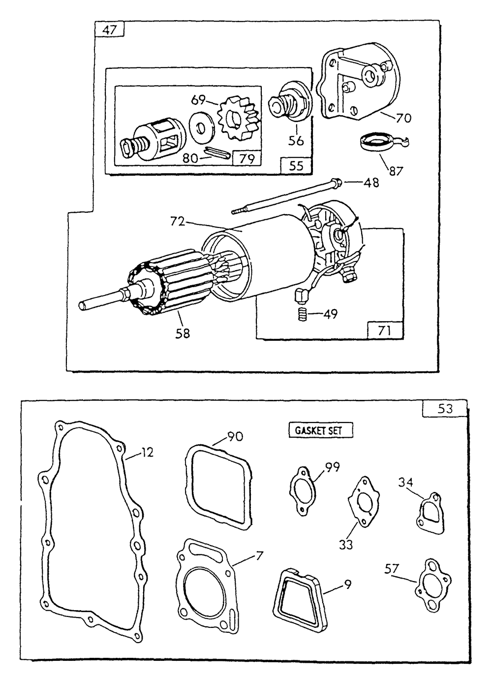 Gn-480 Engine (Part 3) Diagram and Parts List for 9592-3  Generac Generator