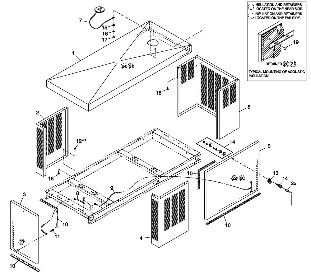 Enclosure C1 Cpl Diagram and Parts List for 0052141 (4398943 - 4434963)(2006) Generac Generator