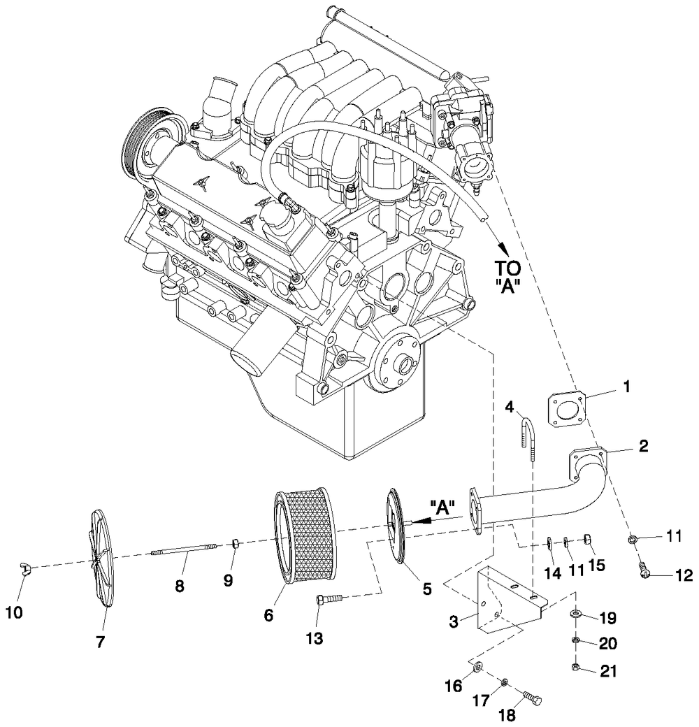Air Cleaner Diagram and Parts List for 0049881 (3997157 - 4169664)(2005) Generac Generator