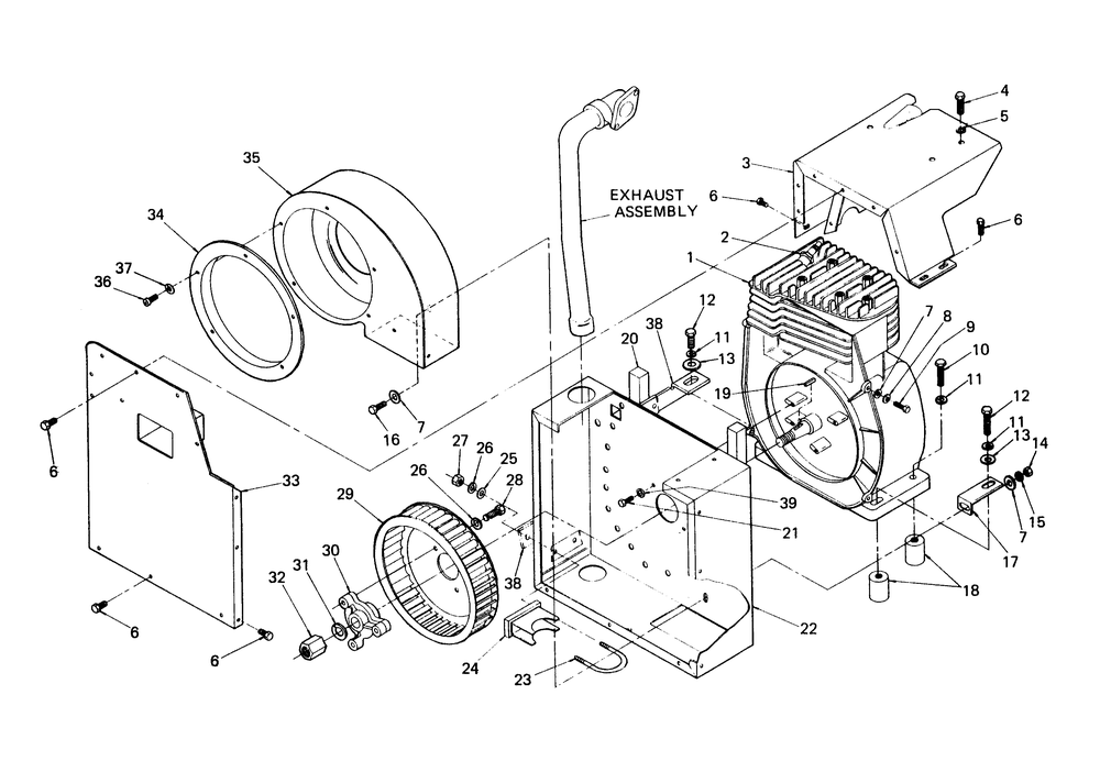 Sheet Metal Diagram and Parts List for 6897-4  Generac Generator